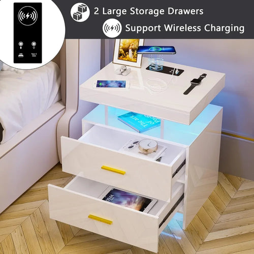 Illuminate Your Space: Smart LED Nightstand with Wireless Charging